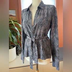 The Limited Gray Snakeskin Button Down Shirt